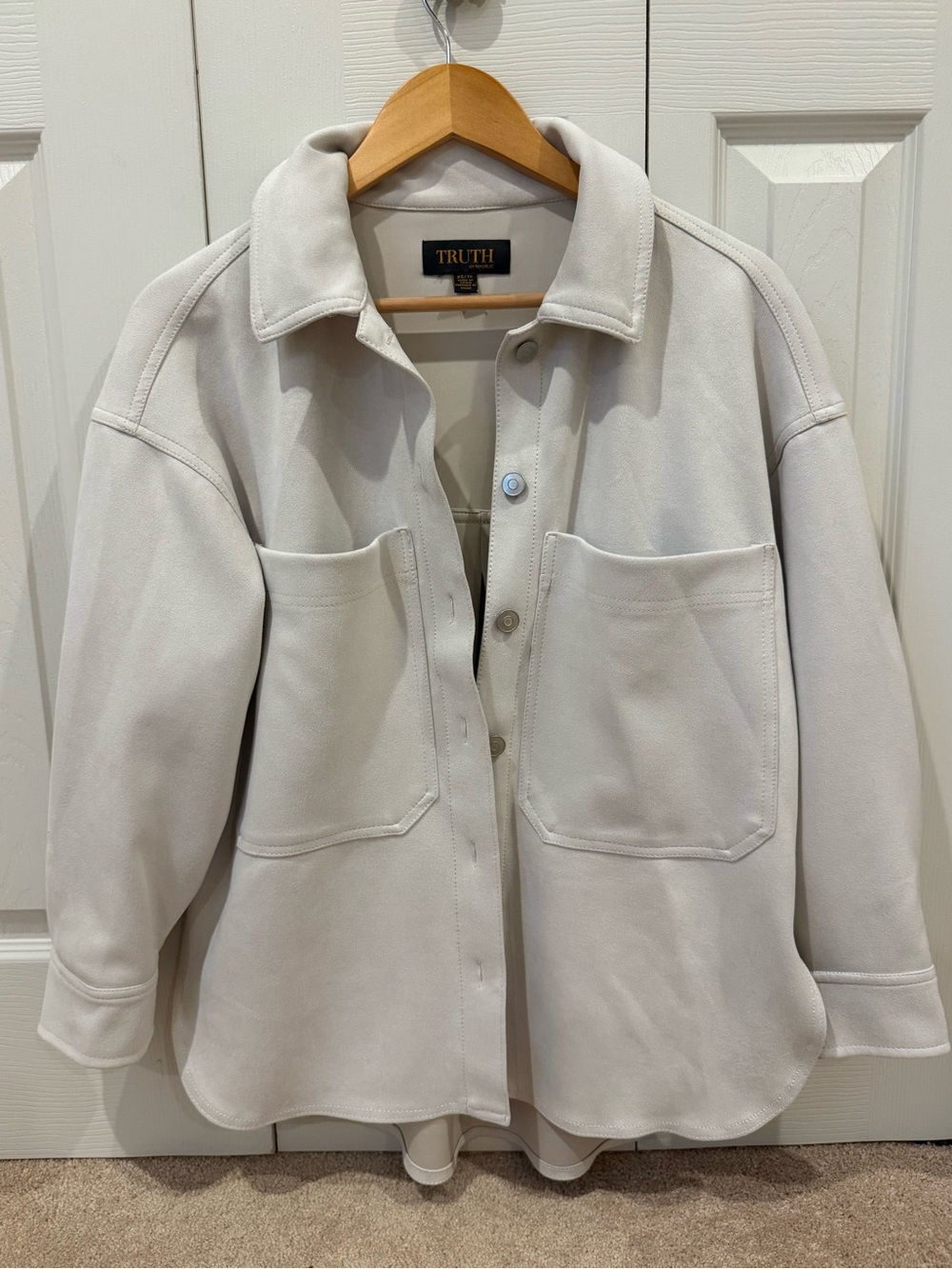 Truth Oversized Light Beige Shacket Jacket